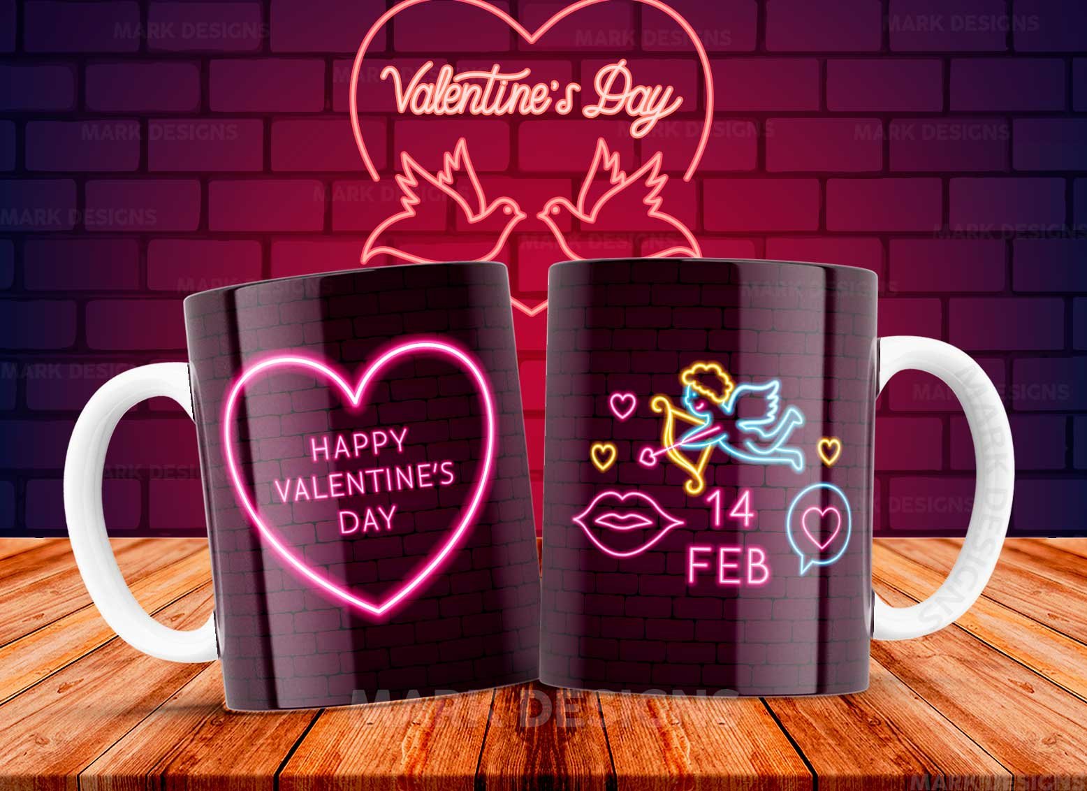 sanvalentin efecto neon